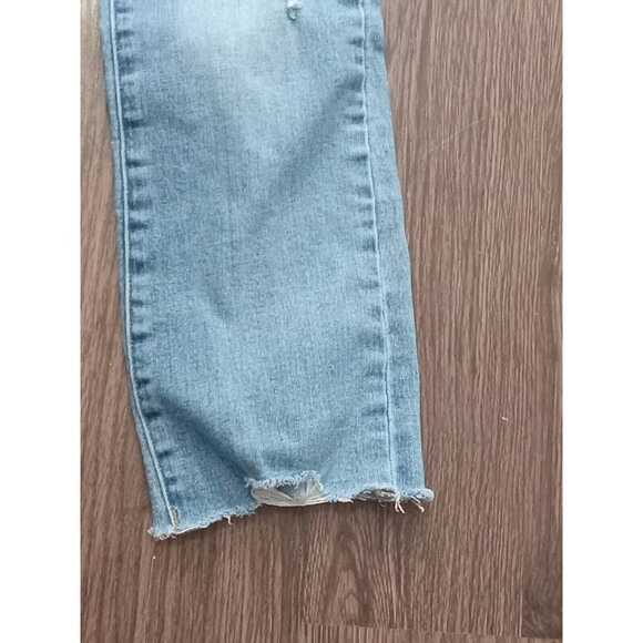 Risen Jeans Juniors Size 25/1  Straight Denim Light Wash Raw Hem midrise - Picture 3 of 16